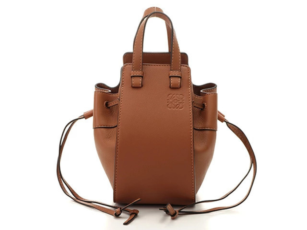 Loewe shoulder bag Hammock drawstring calfskin Camel Brown